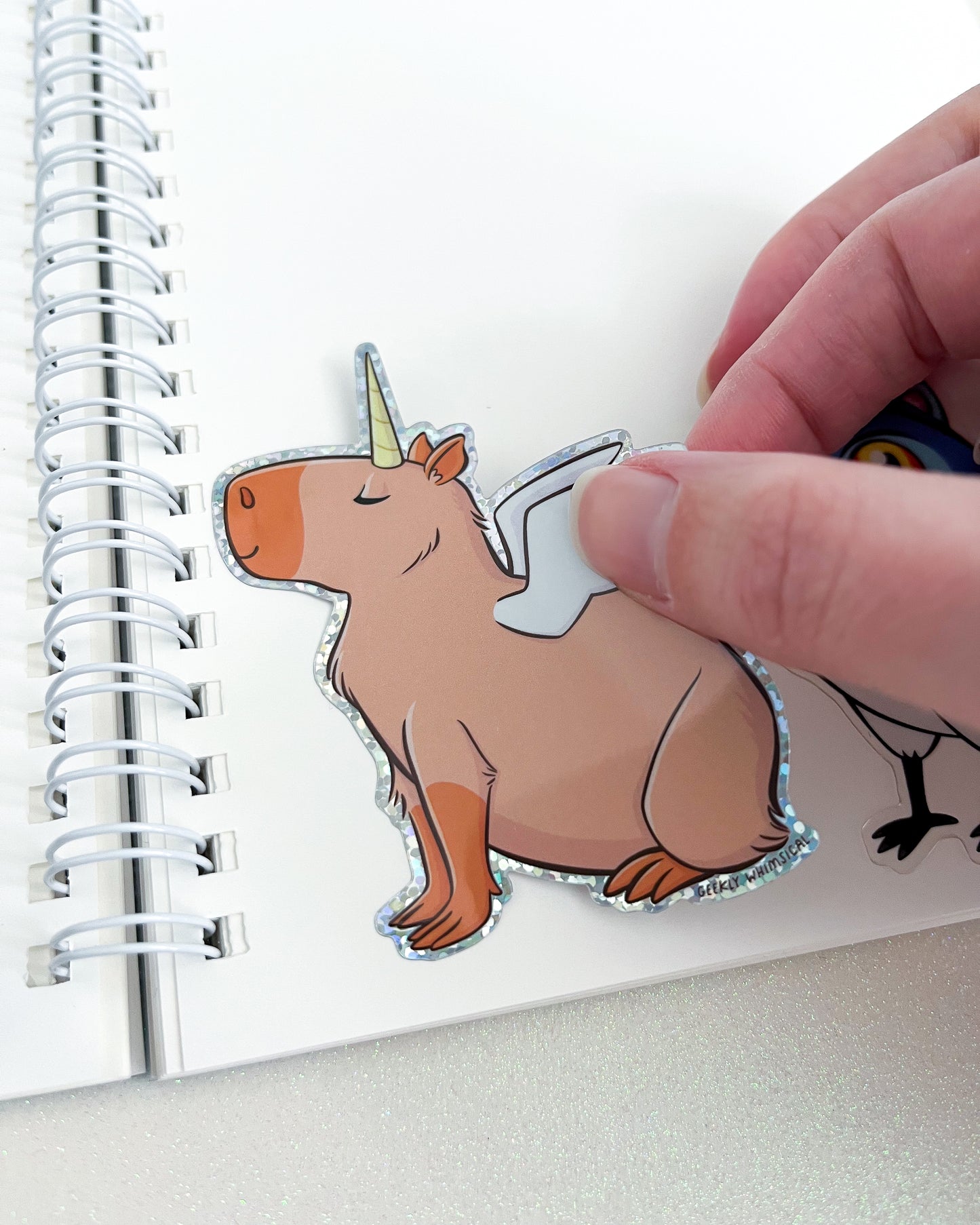 Capybara Unicorn Pegasus Vinyl Sticker