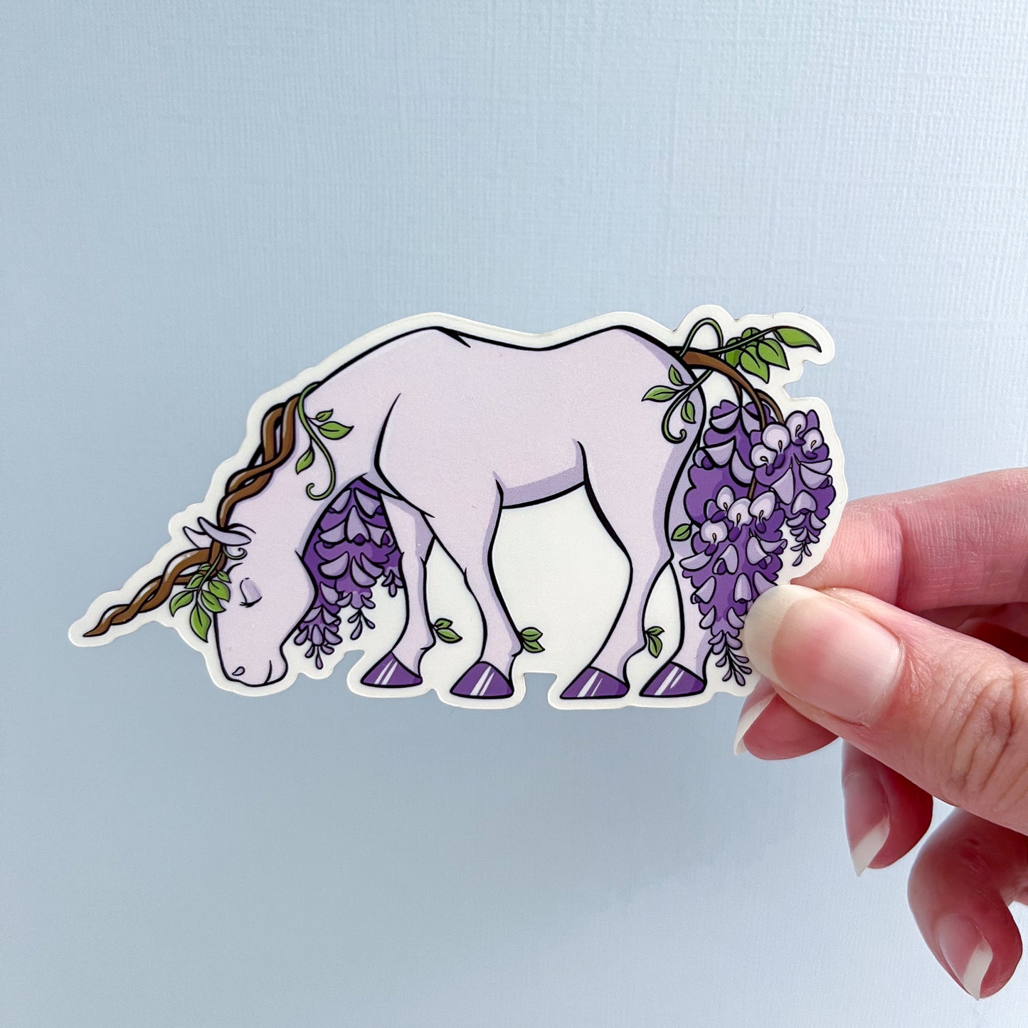 Garden Critters - Wisteria Unicorn Vinyl Sticker