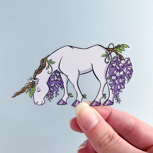 Garden Critters - Wisteria Unicorn Vinyl Sticker