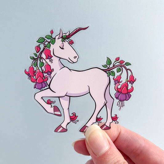 Garden Critters - Fuchsia Unicorn Vinyl Sticker
