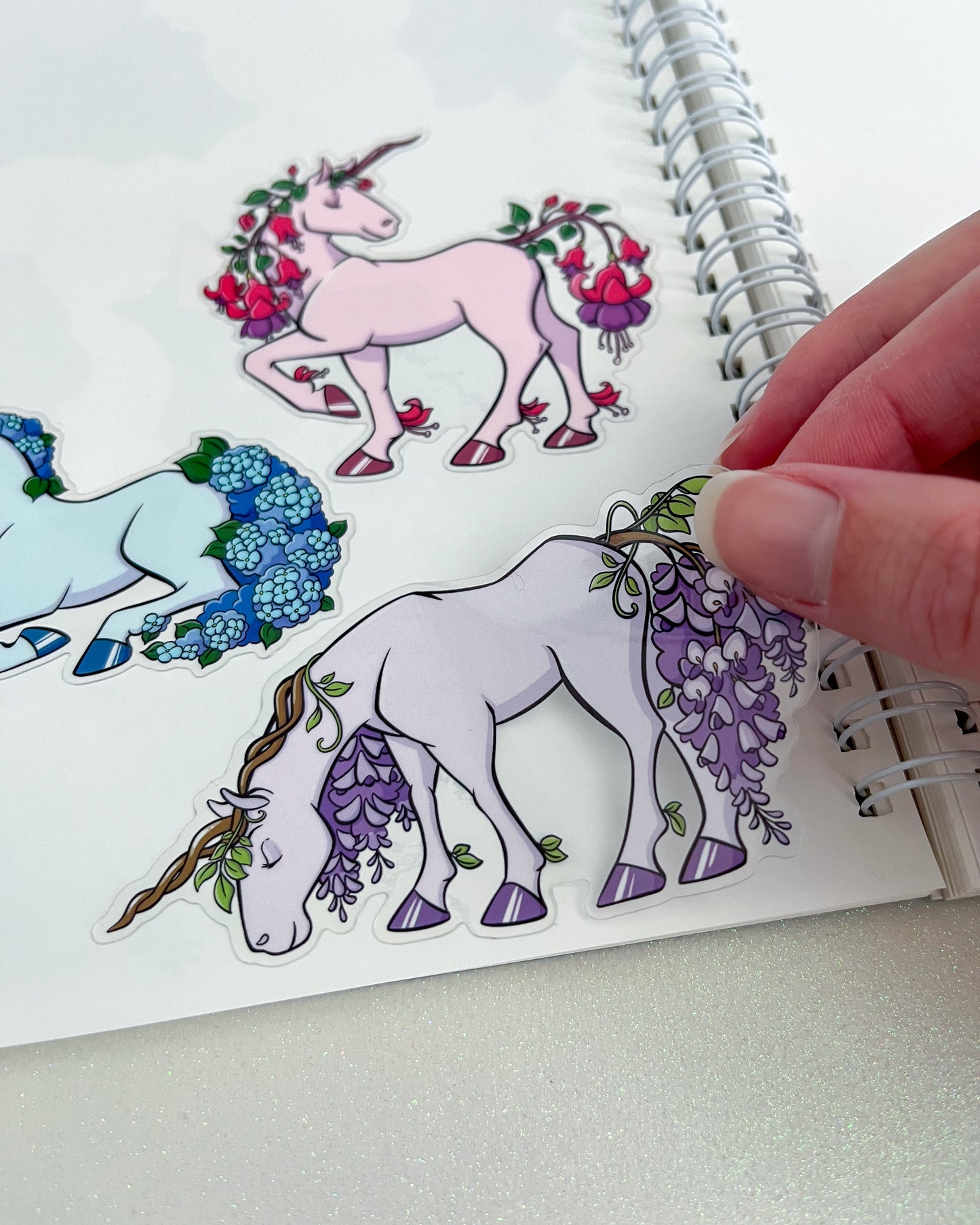 Garden Critters - Wisteria Unicorn Vinyl Sticker