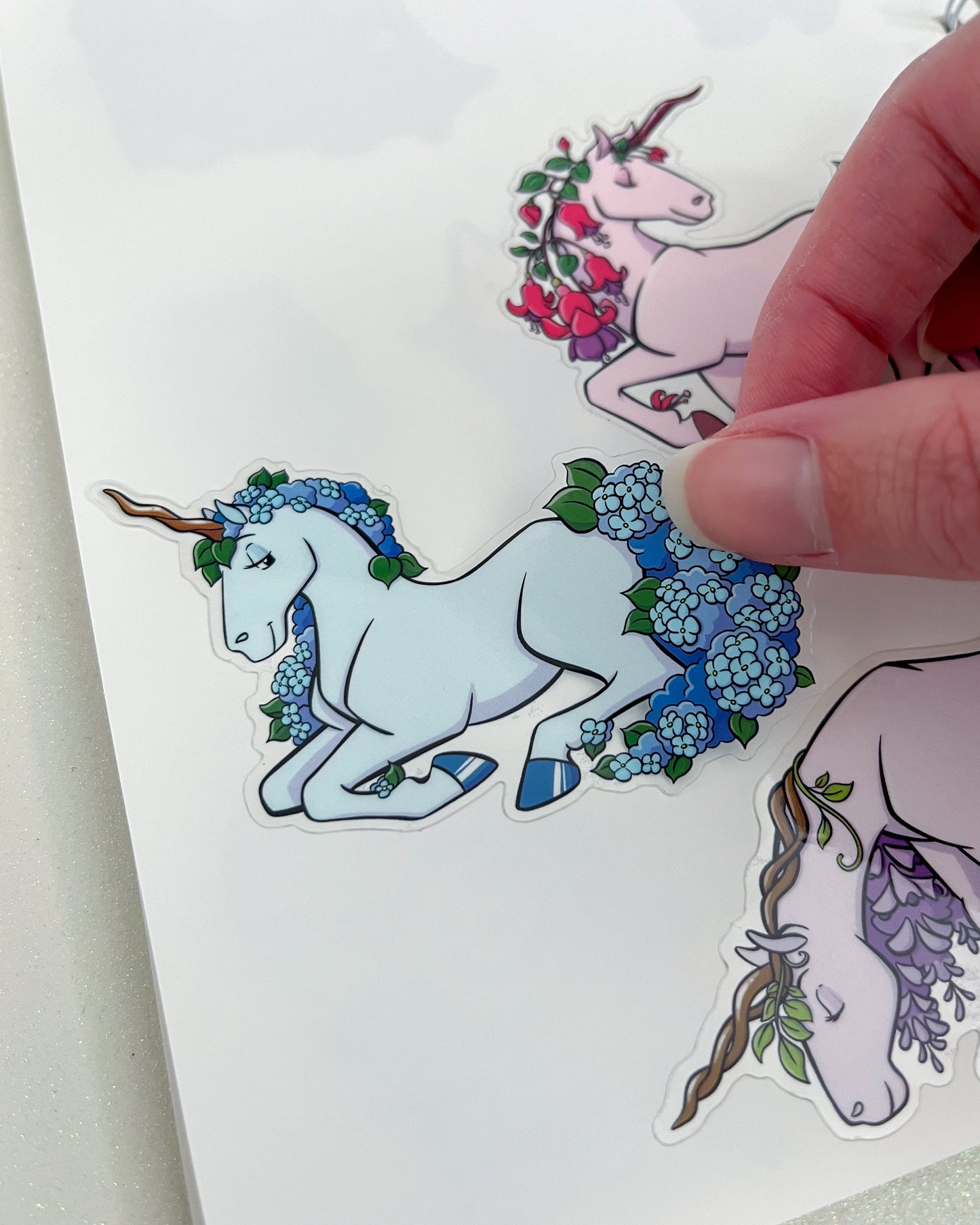 Garden Critters - Hydrangea Unicorn Vinyl Sticker