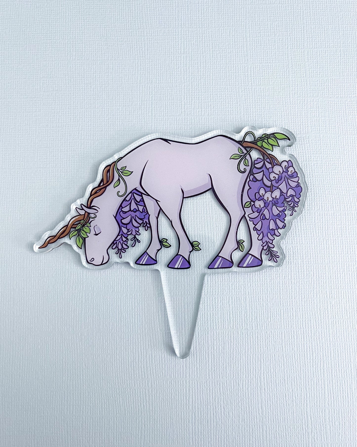 Garden Critters - Wisteria Unicorn Acrylic Planter Standee