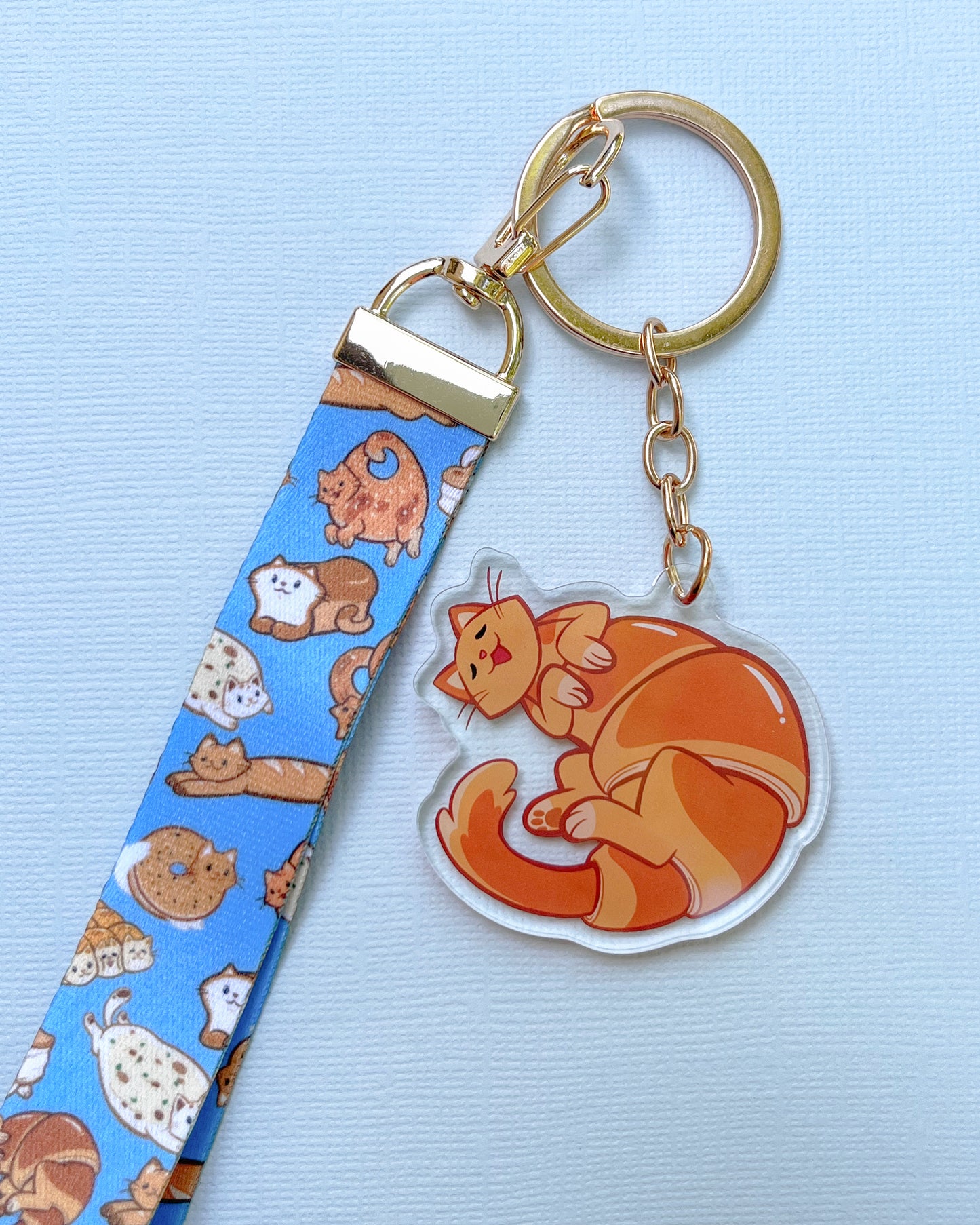Bread Cat - Croissant Lanyard Keychain