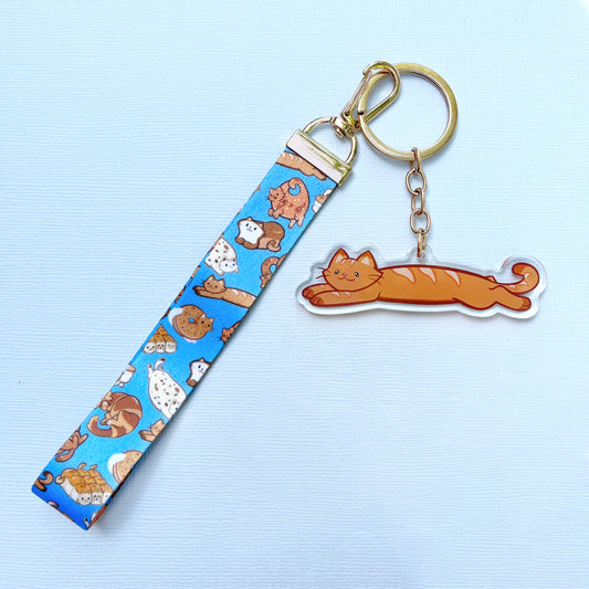 Bread Cat - Baguette Lanyard Keychain