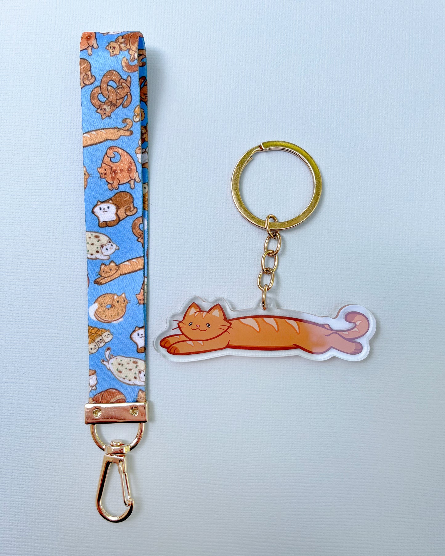 Bread Cat - Baguette Lanyard Keychain