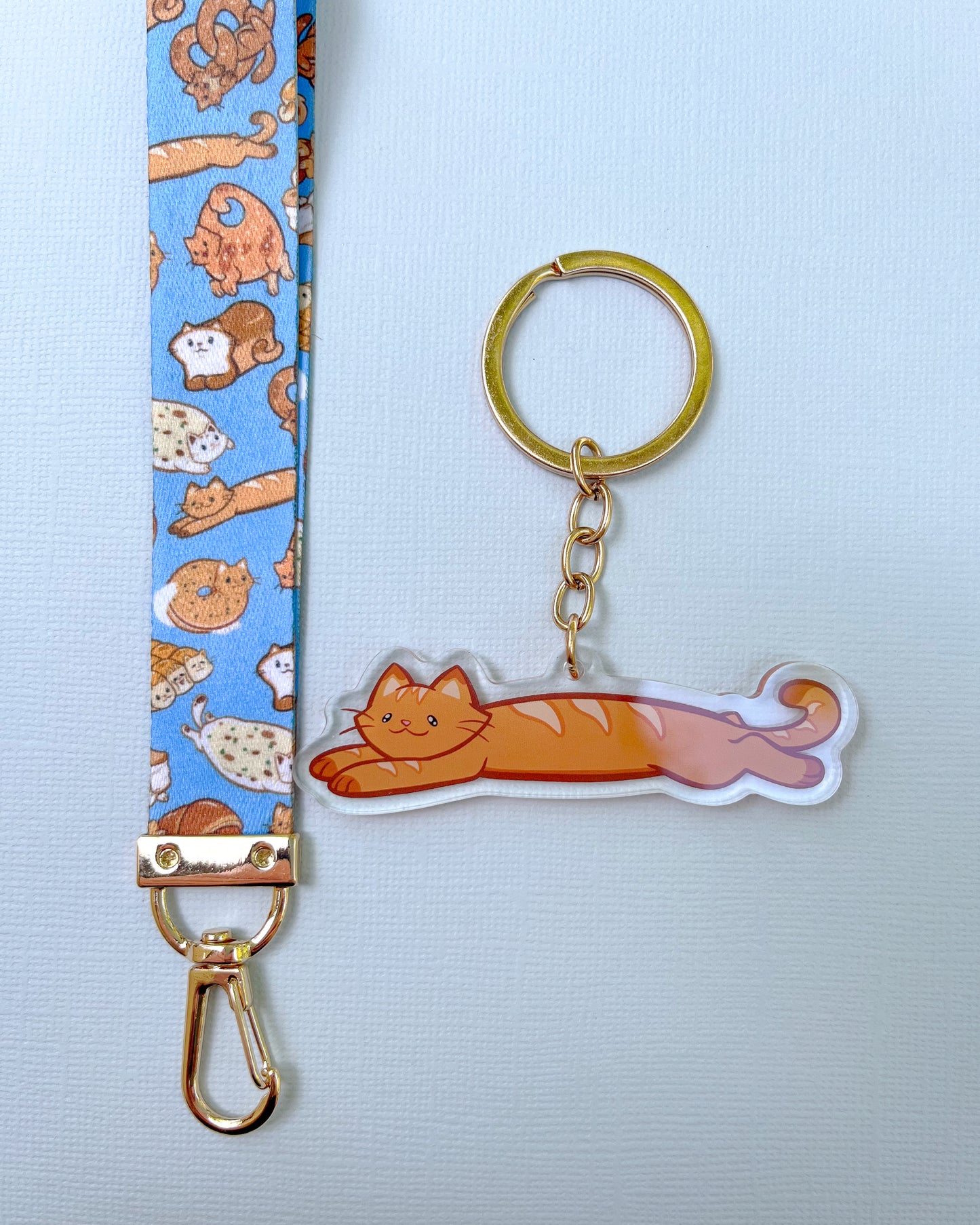 Bread Cat - Baguette Lanyard Keychain