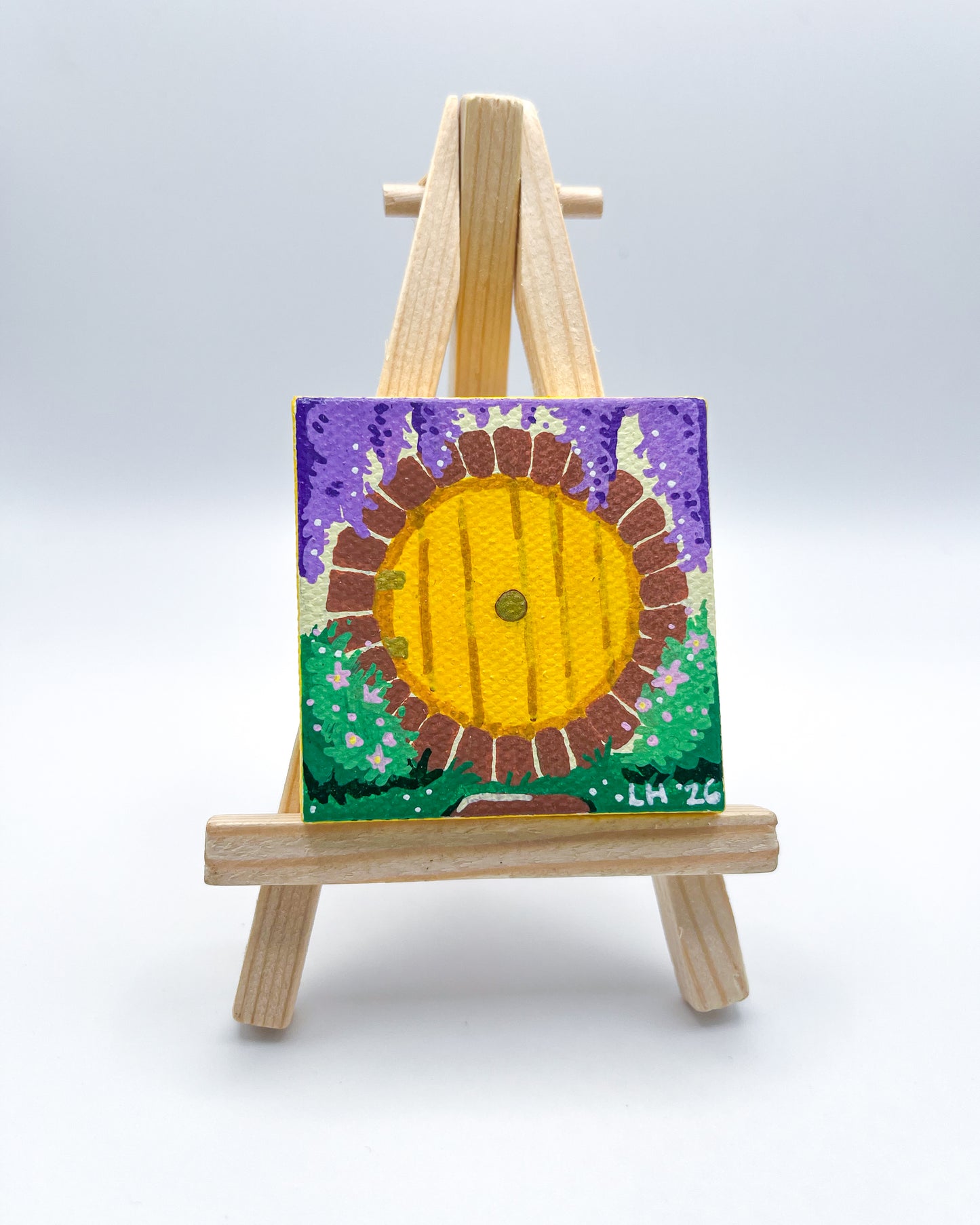 Mini Canvas Painting Magnet - Hobbit Door - Spring