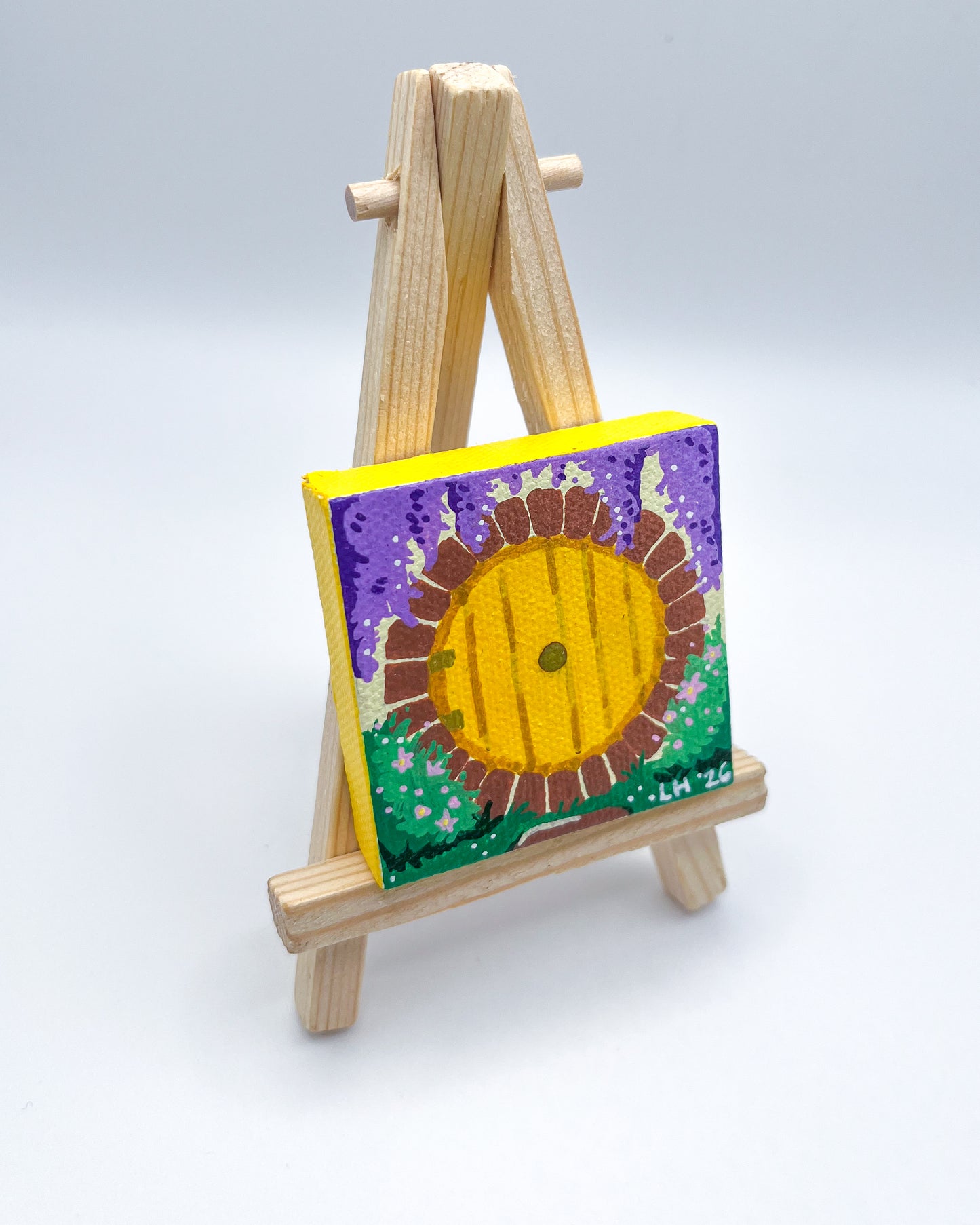 Mini Canvas Painting Magnet - Hobbit Door - Spring