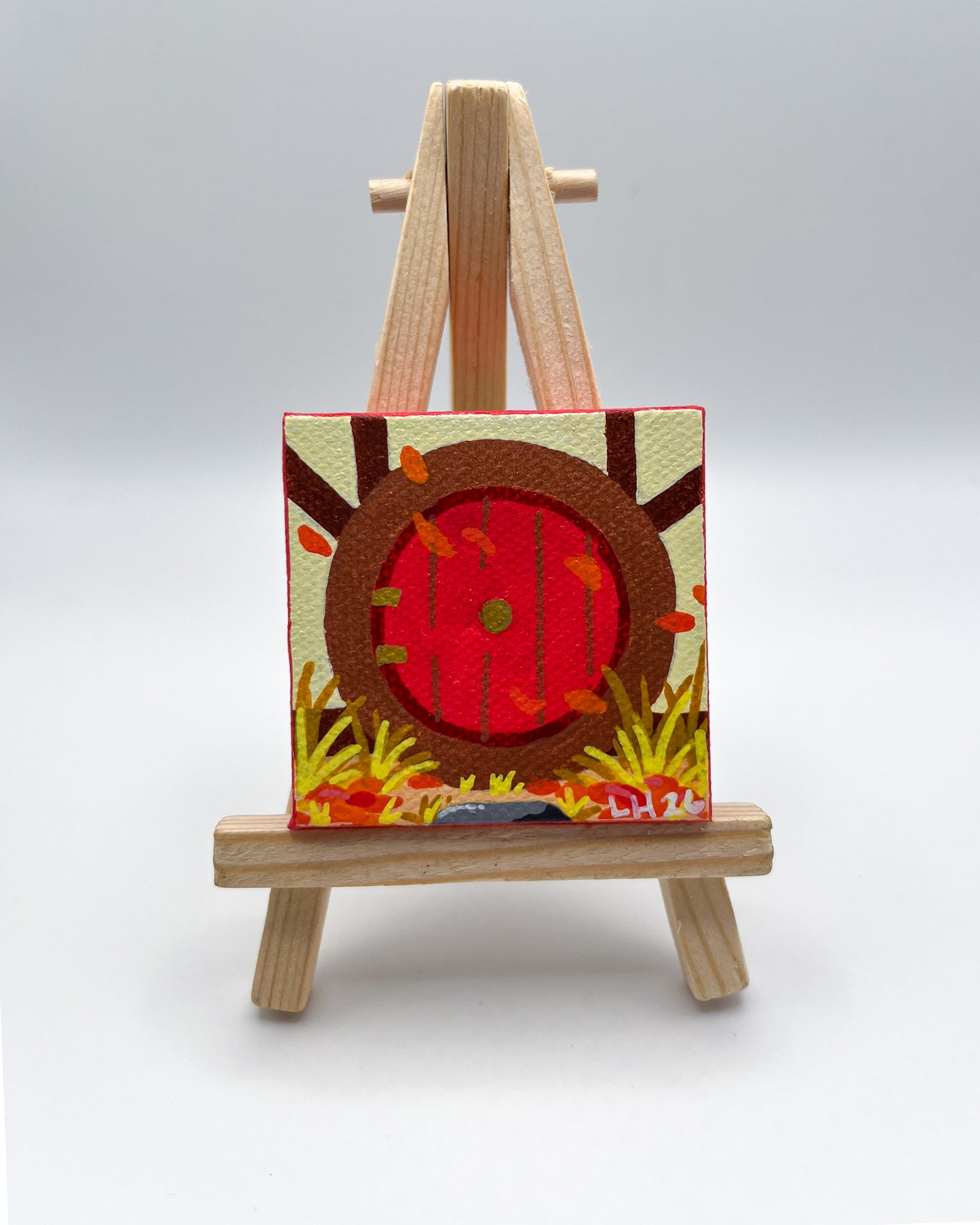 Mini Canvas Painting Magnet - Hobbit Door - Fall