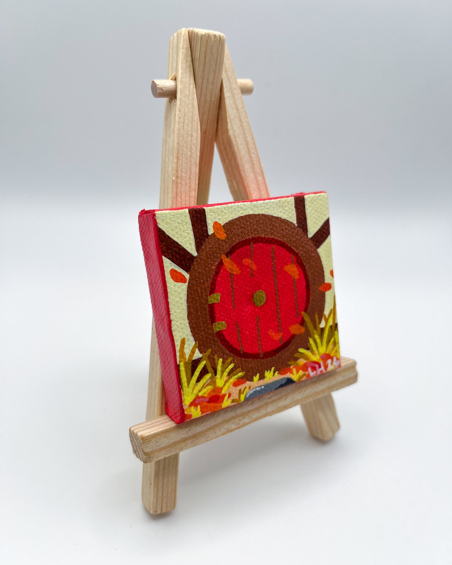 Mini Canvas Painting Magnet - Hobbit Door - Fall