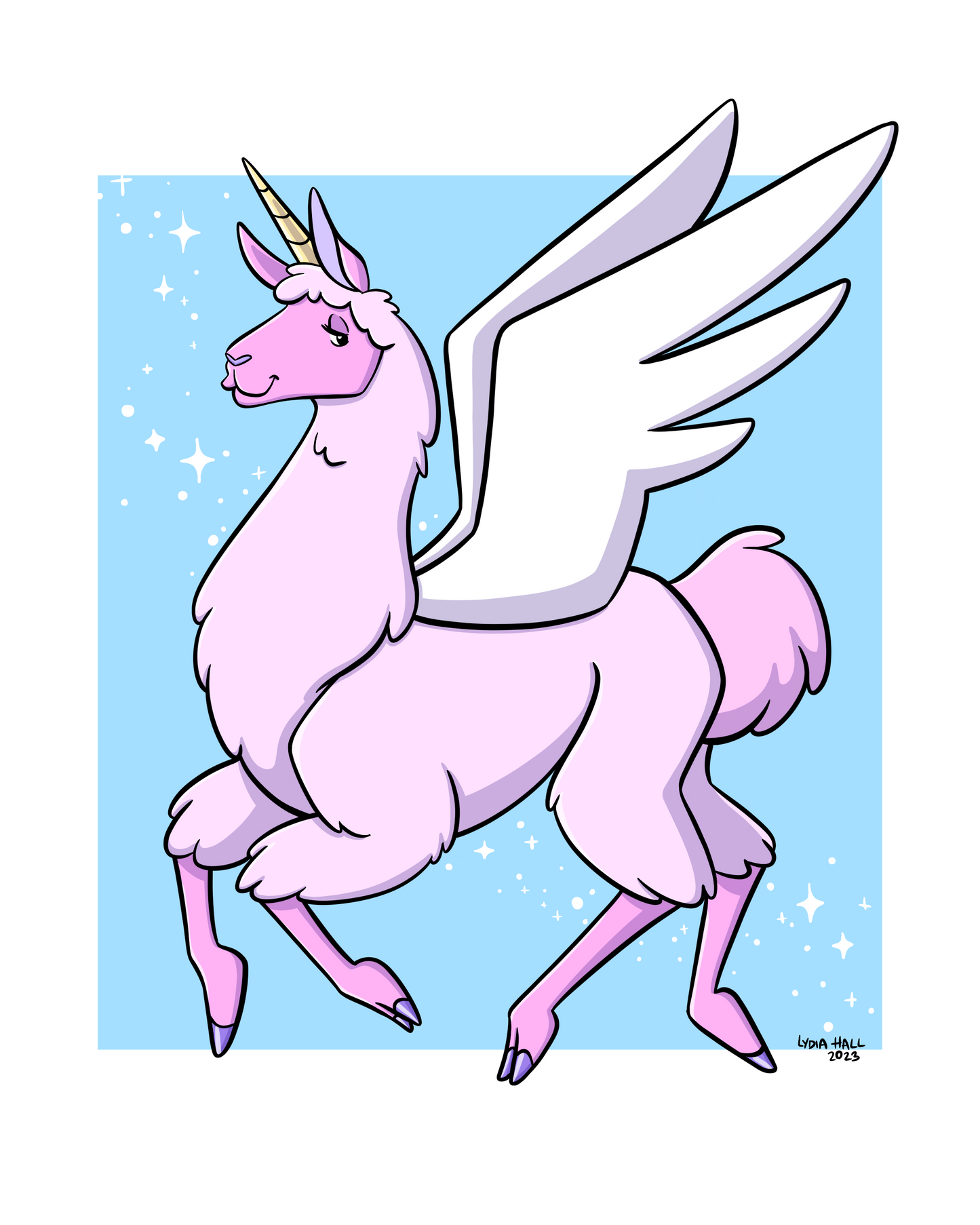 Llama Unicorn Pegasus - Art Print