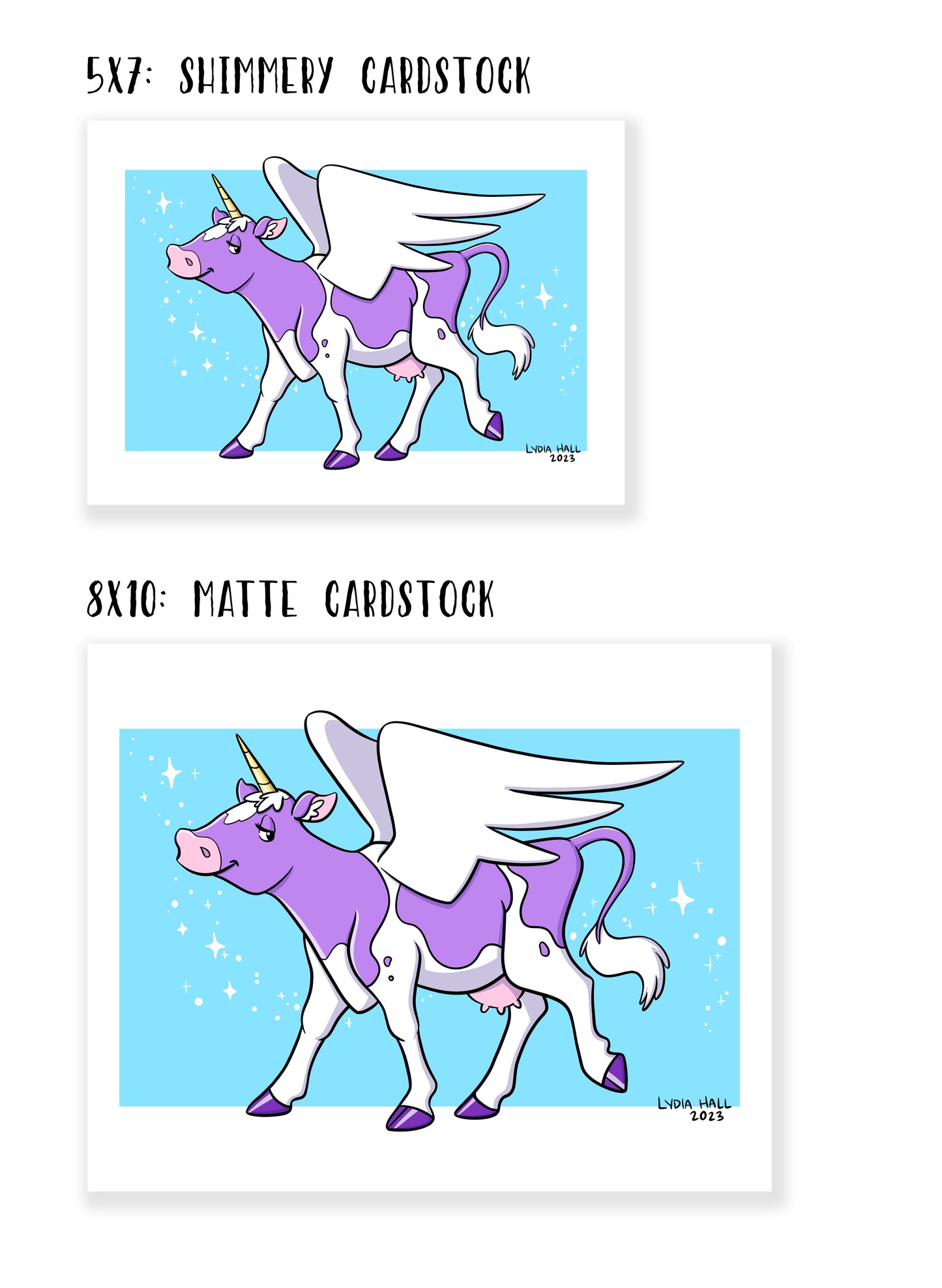 Cow Unicorn Pegasus - Art Print