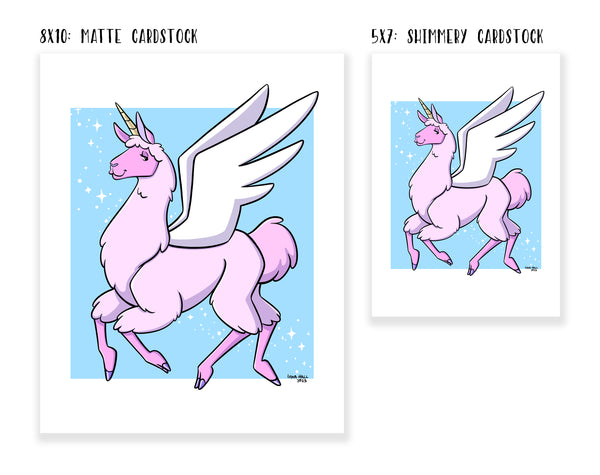 Llama Unicorn Pegasus - Art Print