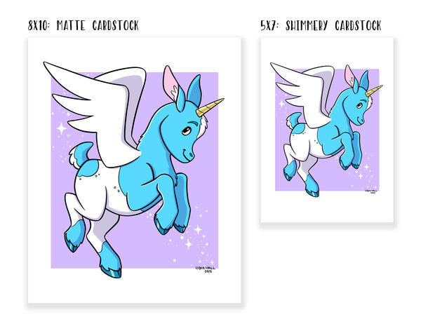 Goat Unicorn Pegasus - Art Print