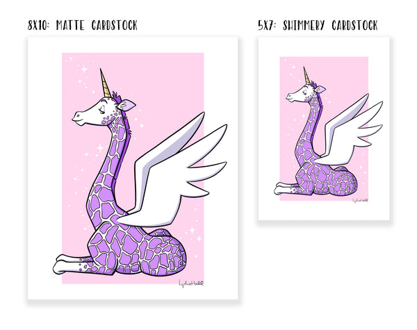 Giraffe Unicorn Pegasus - Art Print