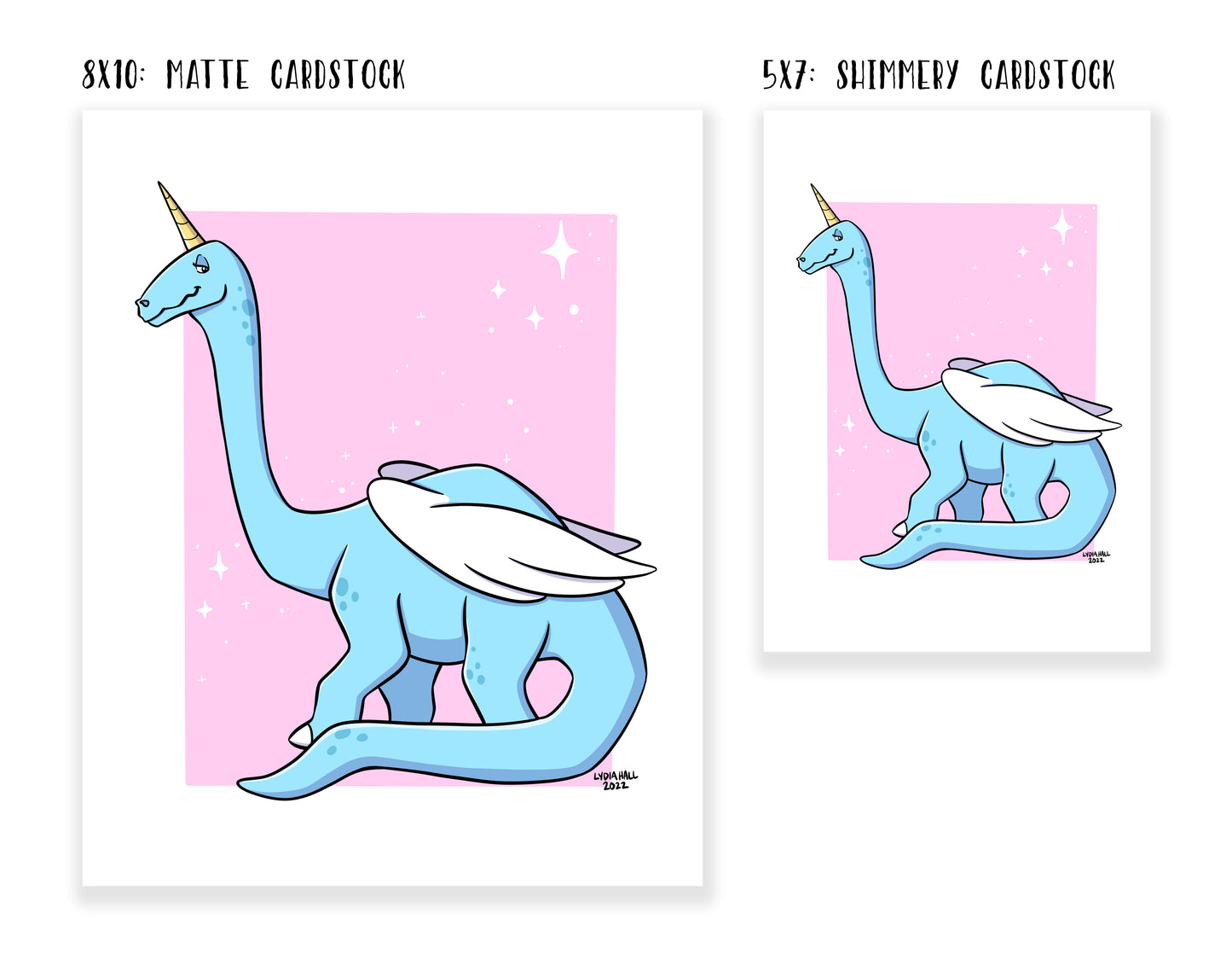 Brontosaurus Unicorn Pegasus - Art Print