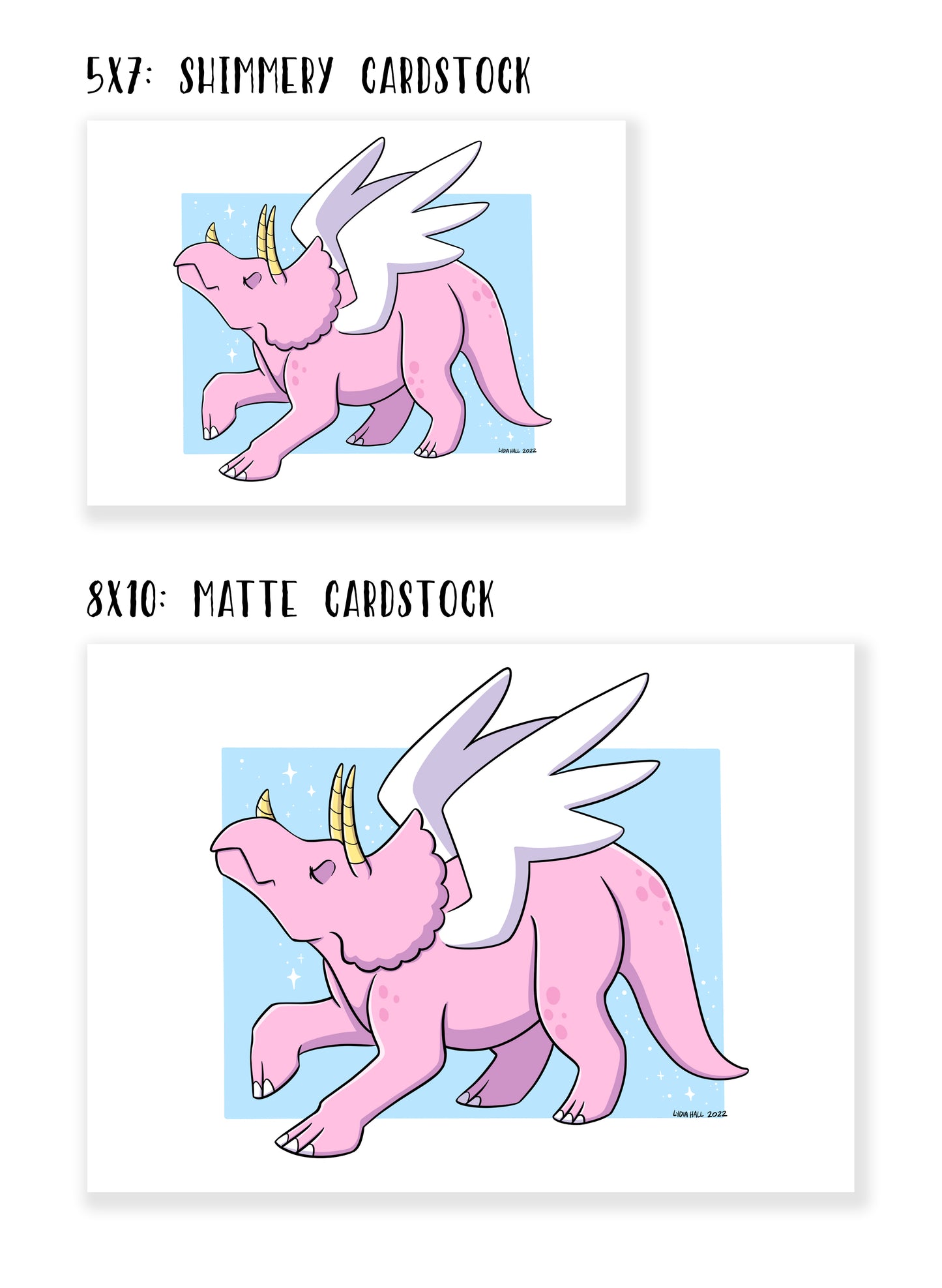 Triceratops Unicorn Pegasus - Art Print