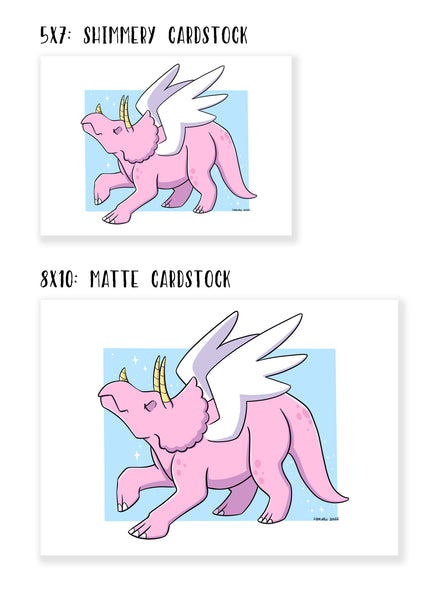 Triceratops Unicorn Pegasus - Art Print