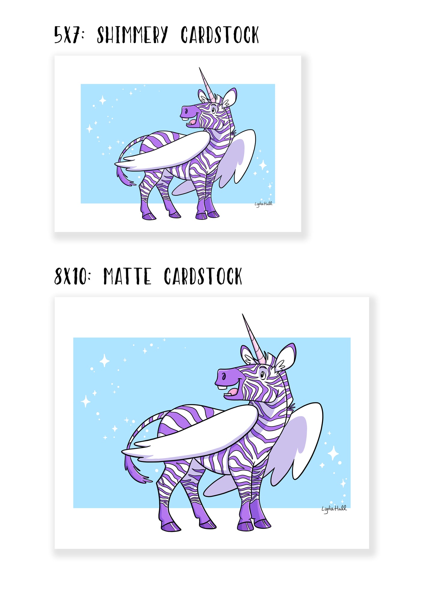 Zebra Unicorn Pegasus - Art Print