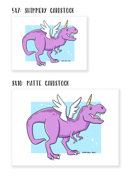 T-Rex Unicorn Pegasus - Art Print