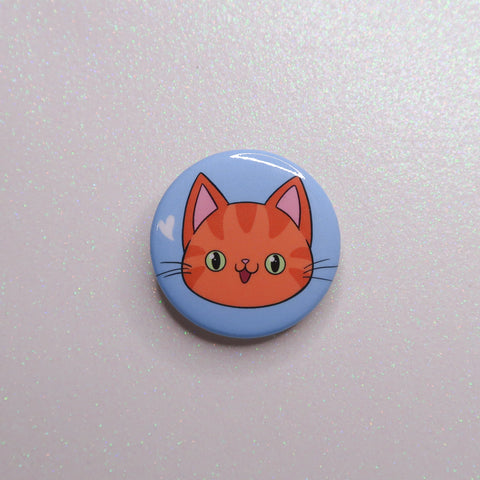 Orange Tabby Cat Button