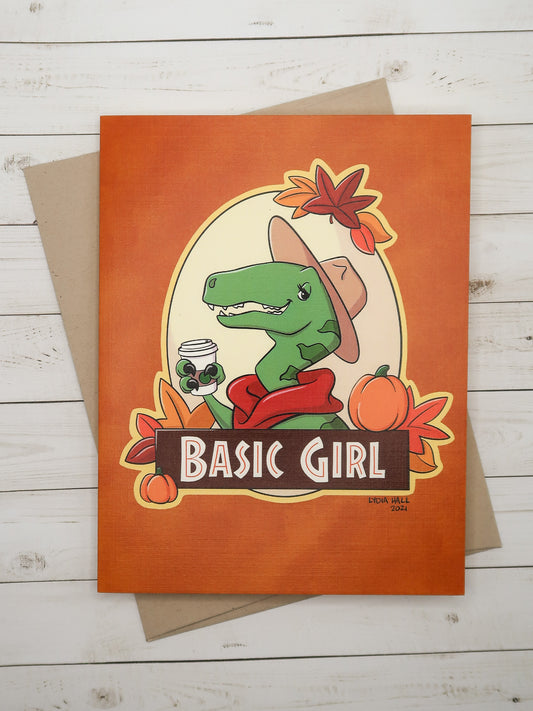 Basic Girl Greeting Card with Envelope