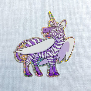 Zebra Unicorn Pegasus Vinyl Sticker