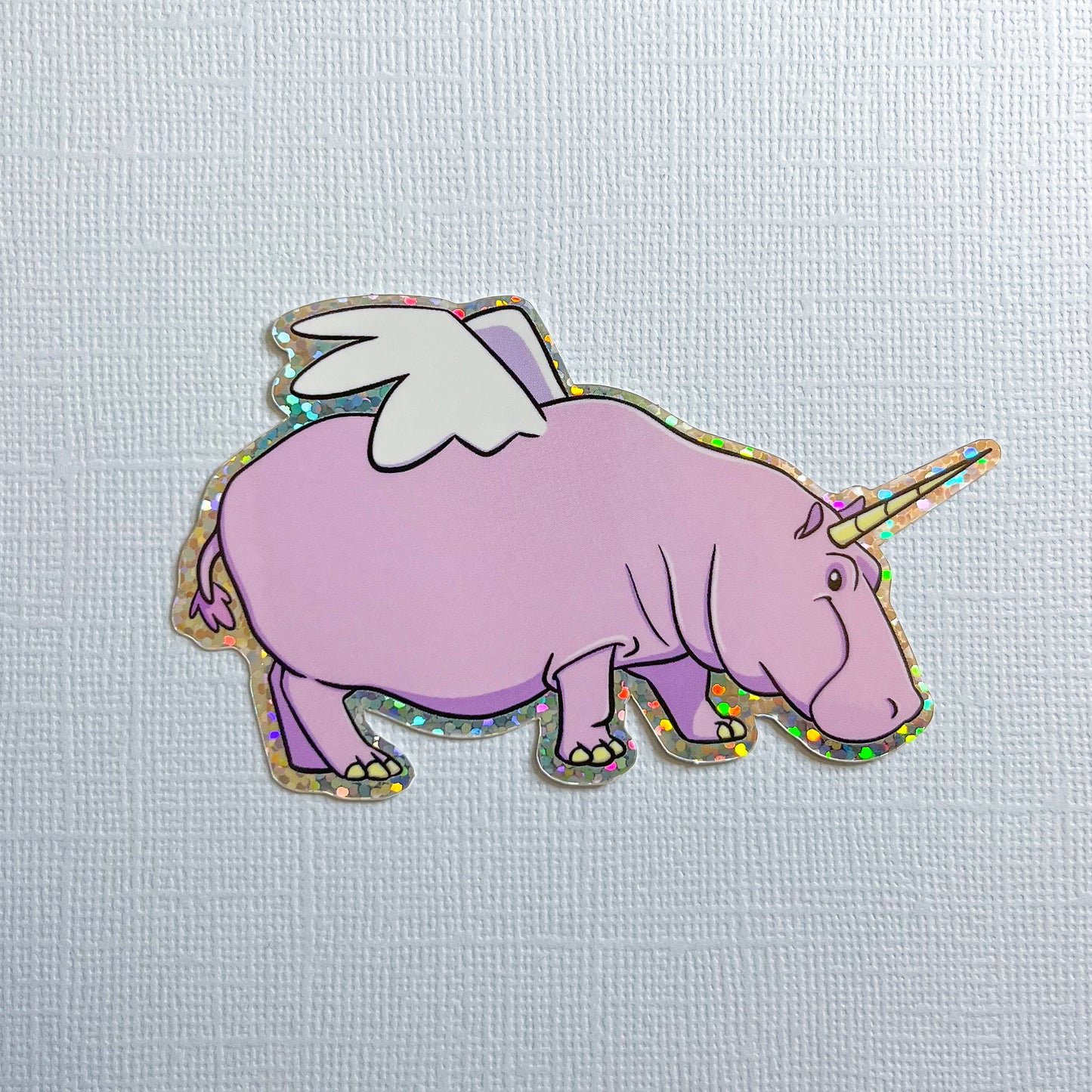 Hippo Unicorn Pegasus Vinyl Sticker