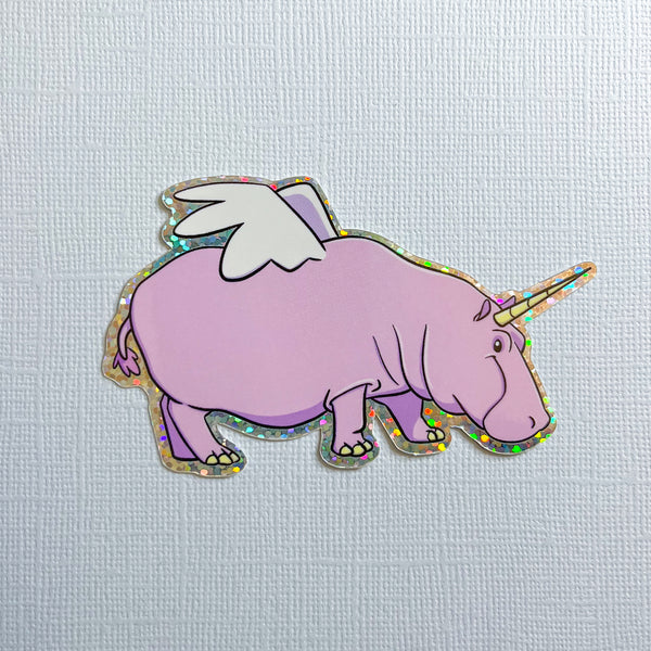 Hippo Unicorn Pegasus Vinyl Sticker