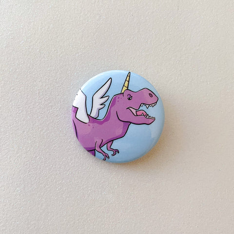 T-Rex Unicorn Button
