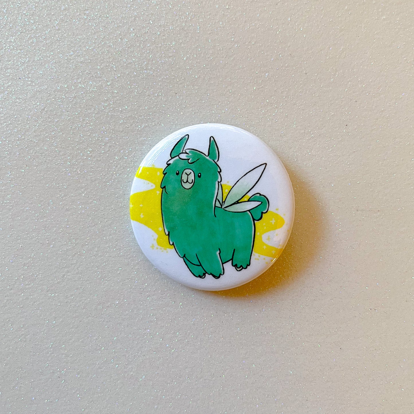 Llama Fairy Button