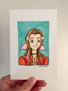 Original Ink Illustration - Aerith