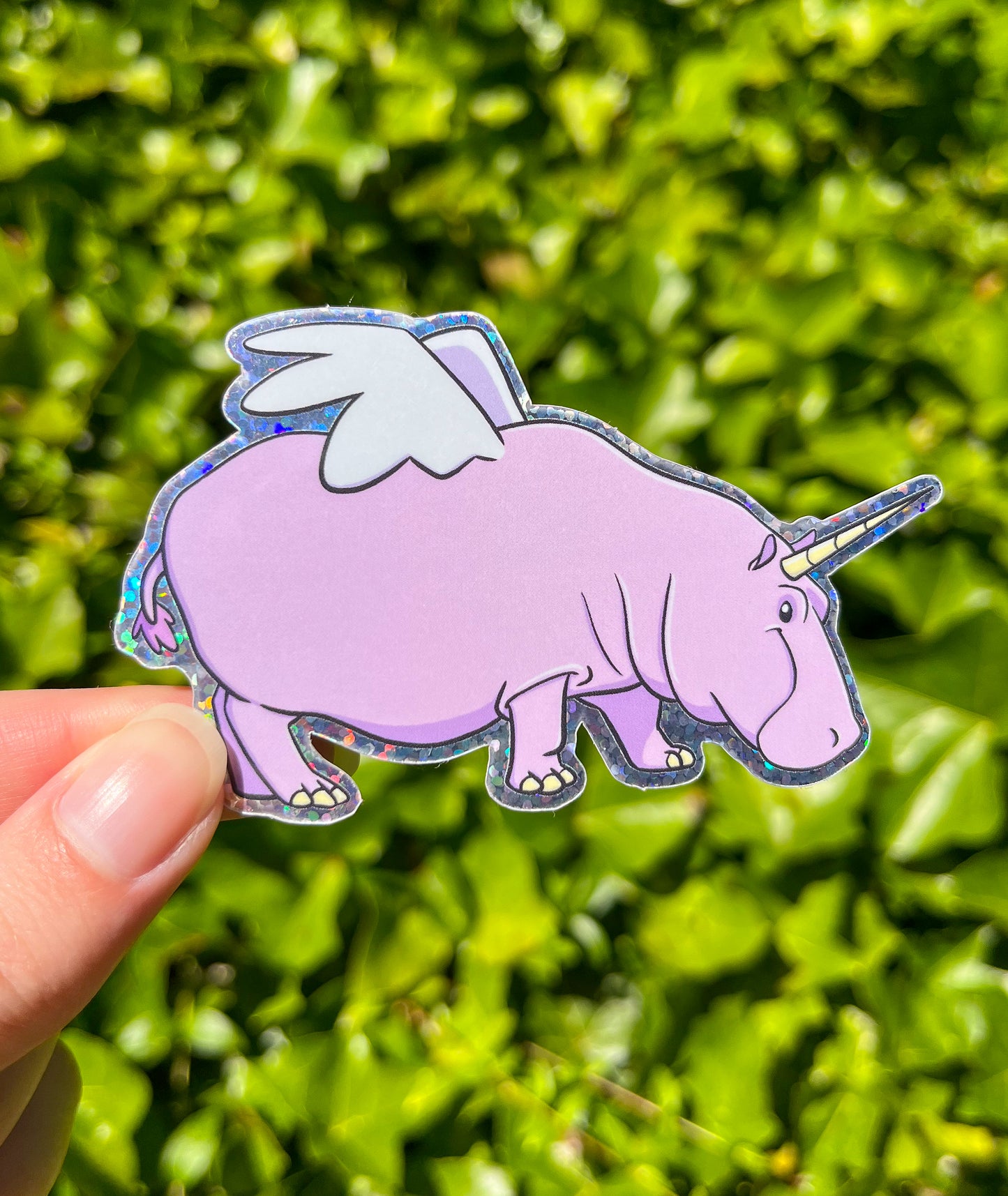 Hippo Unicorn Pegasus Vinyl Sticker