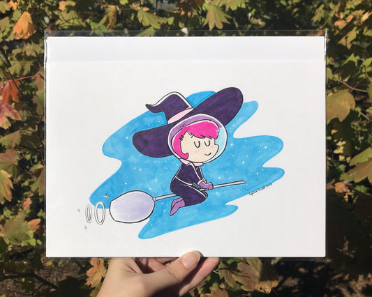 Original Ink Illustration - Galaxy Witch