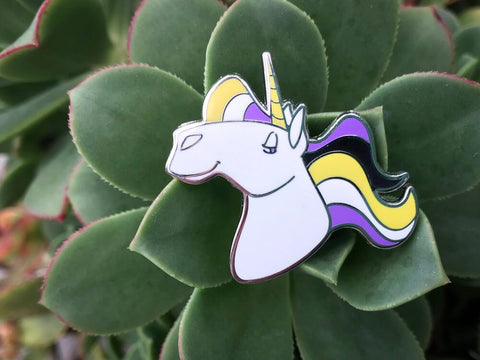 Pride-icorns! Pride Unicorn Enamel Pin - Nonbinary