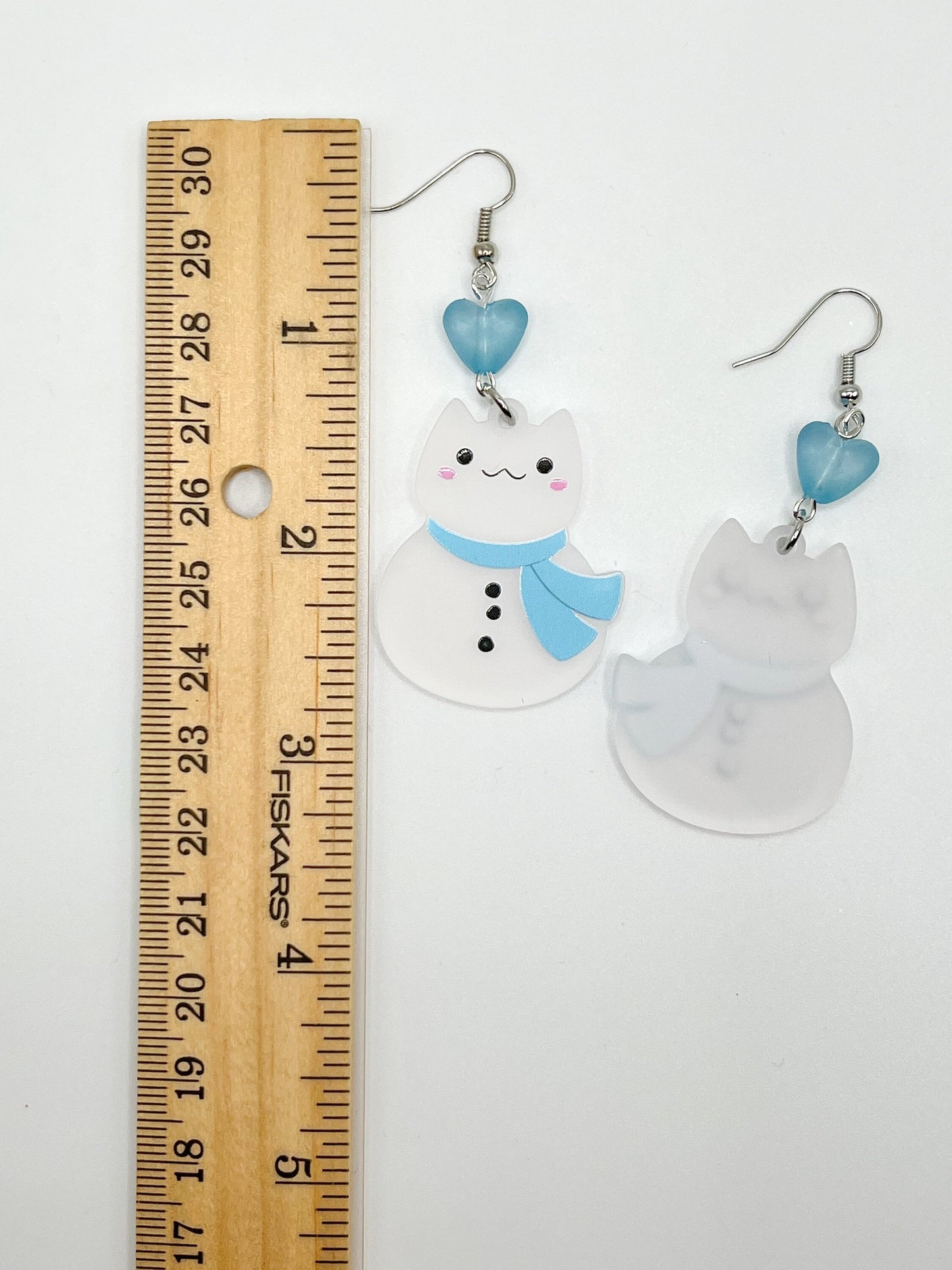 Snowman Cat Earrings