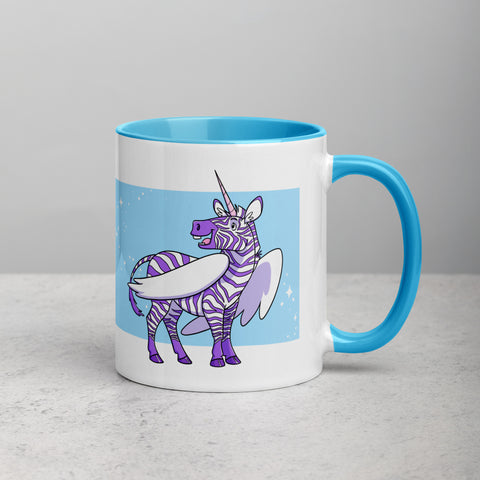 Zebra Unicorn Pegasus Mug with Color Inside